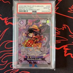 One Piece CCG Beckett PSA 10 SP Monkey D Luffy ST26-005 Special Alternative Art - Image 1