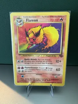 Pokemon Jungle Flareon Vaporeon Eevee Card Lot 1999 Vintage LP - Image 1