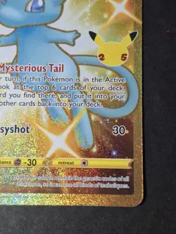 Pokemon Celebrations MEW 025/025 Secret Rare 25th Shiny Gold Holo Card MINT - Image 5
