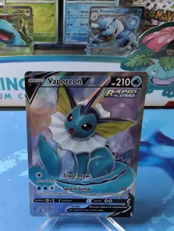 Vaporeon V - 172/203 - Pokemon Evolving Skies Sword Shield Full Art Rare Card NM - Image 1
