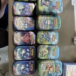 Assorted Pokemon Mini Tins Lot Of 30 Tins And Picture Inserts Only NO CARDS - Image 2