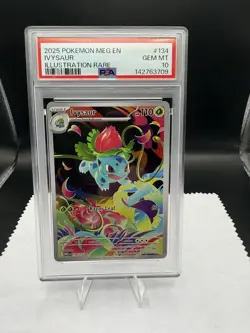 Pokemon Ivysaur 134/132 Me01: Mega Evolution Rare Holo 2025 PSA 10 - Image 1