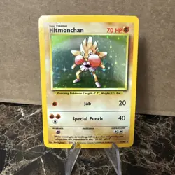 Pokemon TCG Hitmonchan Base Set 7/102 Holo Unlimited Holo Rare - Image 1