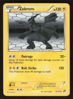 Pokemon TCG Black and White Holo Zekrom #47/114 - Image 1