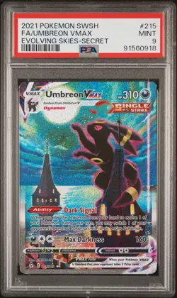 Pokemon Umbreon VMAX 215/203 Evolving Skies Alt Art PSA 9 - Image 1