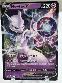 Pokemon TCG Mewtwo V Ultra Rare Holo Basic 030/078 Pokemon GO English 2022 PSA 9 - Image 1