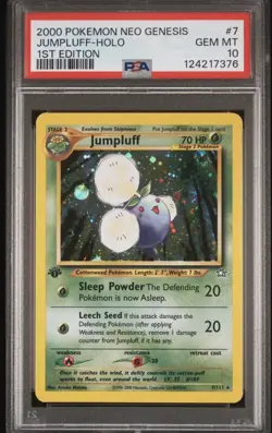 Pokemon 2000 1st Edition Neo Genesis Jumpluff Holo #7 Psa 10 Swirl - Image 1
