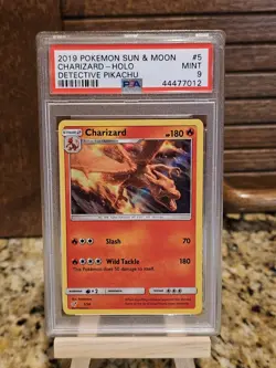 Pokemon TCG Detective Pikachu Charizard 5/18 Holo Rare PSA 9 Stage 2 EN - Image 1