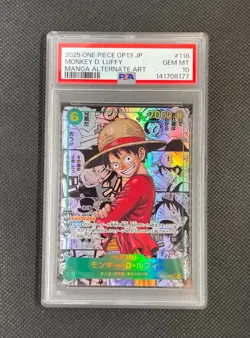 PSA 10 ONE PIECE Monkey D. Luffy OP13-118 SEC Manga Parallel Japanese - Image 1