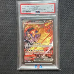 Pokemon S&V Destined Rivals #229 SIR Team Rocket's Moltres ex PSA 10 Gem Mint - Image 1