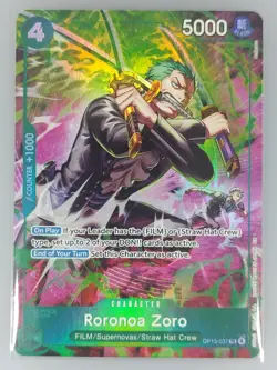One Piece OP15 Roronoa Zoro OP13-037 TR Foil - (Treasure Rare) English - Image 1