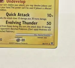Jolteon 26/111 Rising Rivals Rare MP Pokemon Card - Image 3