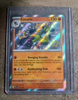 Pokemon Lucario Card 174/091 Paldean Fates Shiny Holo - Image 1