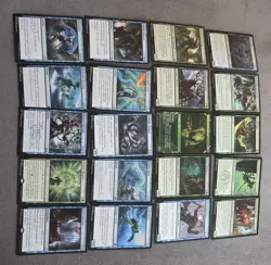Mtg Lot Of 20 Green Blue With Rares - Image 1