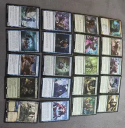Mtg Lot Of 20 Green Blue With Rares - Image 1