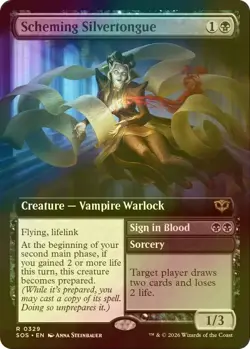 MTG Scheming Silvertongue FOIL English Extended Art - Image 1