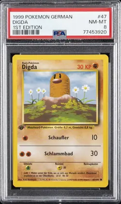 1999 POKEMON GERMAN 1ST ED #47 DIGDA PSA 8 - Image 1