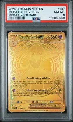 Pokemon MEGA GARDEVOIR ex Hyper Rare Mega Evolutions Gold #187 ~ PSA 8 - Image 1