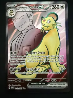Team Rocket's Persian ex 219/182 Destined Rivals Ultra Rare Holo Pokemon TCG NM - Image 1