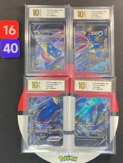 4pcs Pokemon TCG S-Chinese Greninja V-UNION CSEC Grade10 - Image 1