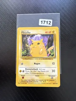 Pikachu 58/102 Common Base Set Unlimited Pokemon Lightly Played Deutsch - Image 1