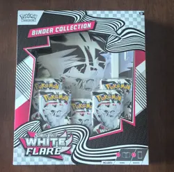 Pokemon TCG Scarlet & Violet—White Flare Binder Collection Box + 5 Boosters - Image 1