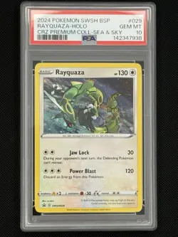 Pokemon TCG Rayquaza Holo SWSH029 Triple Blister Pack Promo PSA GEM MT 10 - Image 3