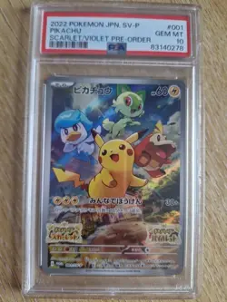 Pikachu Promo 001-SVP PSA 10 Gem Mint Japanese Pokemon Card - Image 1