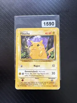 Pikachu 58/102 Common Base Set Unlimited Pokemon Lightly Played Deutsch - Image 1