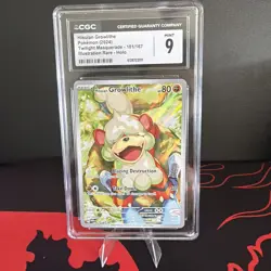 Pokemon TCG Hisuian Growlithe 181/167 Twilight Masquerade IR CGC 9 Gem Mint - Image 1