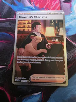 Pokemon TCG 151 Full Art Trainer Giovanni's Charisma 204/165 Near Mint - Image 1