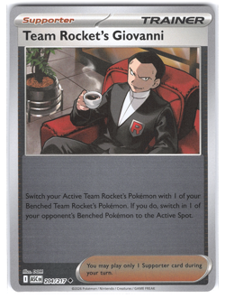 Team Rocket's Giovanni 204/217 Reverse Holo Pokemon TCG Ascended Heroes - Image 1