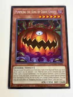 Yugioh Pumpking the King of Grave Ghosts 1st Edition Secret Rare NM - Free Holo - Image 1