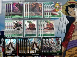 One Piece TCG Competitive Green Mihawk Deck + 10 Don!! - Sleeved - Image 2