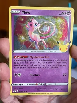 POKEMON MEW 011/025 RARE HOLOFOIL 25th ANNIVERSARY CELEBRATIONS NM CARD - Image 3