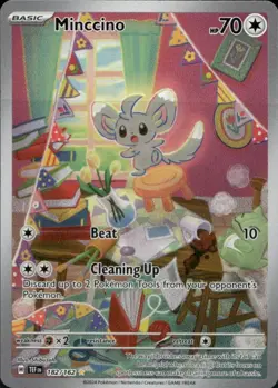 Minccino 182/162 Illustration Rare Temporal Forces Pokemon Holo Near Mint - Image 1