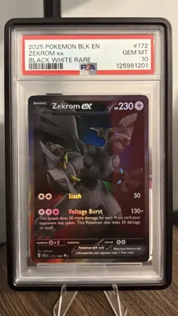 Pokemon 2025 Zekrom ex 172/086 Black White Rare Black Bolt PSA 10 + GradedGuard - Image 3
