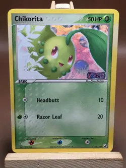 Pokemon Chikorita 51/115 Unseen Forces Pokeball Lenticular Holo HP - Image 1