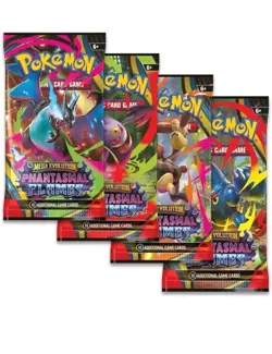 Pokemon TCG - PHANTASMAL FLAMES - Sleeved Booster Pack COMPLETE ART SET . 4Packs - Image 1