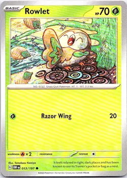 Rowlet - (Cosmos Holo) Common Miscellaneous Cards & Products 013/197 LP - Image 1