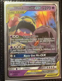 Muk & Alolan Muk GX Holo Ultra Rare Card 61/214 Sm-Unbroken Bonds - Image 1