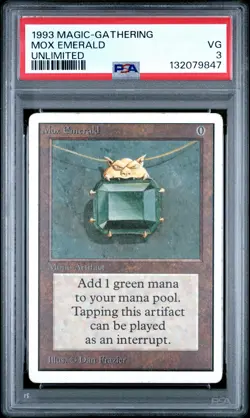 1993 MTG UNLIMITED ED MOX EMERALD PSA 3 - Image 1