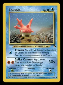 Corsola 37/75 NM Uncommon Neo Discovery 2001 Pokemon TCG - Image 1