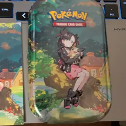 Pokemon Crown Zenith Marnie & Morpeko EMPTY Mini Tin sticker art card only - Image 3