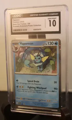 Pokemon 2025 CGC 10 Vaporeon Cosmos Holo #168 Black Star Promo Nice!! - Image 3