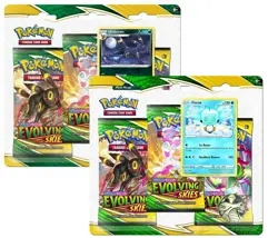 2 Pokemon SWSH Evolving Skies 3-Pack Blisters 1- Umbreon & 1-Escue - Image 1