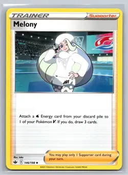 Melony 146/198 Chilling Reign Trainer Supporter Water Energy Pokemon TCG - Image 1