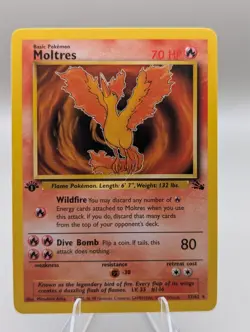 Moltres Non Holo Pokemon Card Fossil 27/62 - Image 1