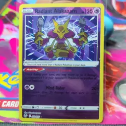 Radiant Alakazam 059/195 – Silver Tempest Radiant Rare – LP/NM Pokemon TCG - Image 1