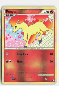 Ponyta 72/102 HGSS Triumphant Common Pokemon Reverse Holo MP - Image 1